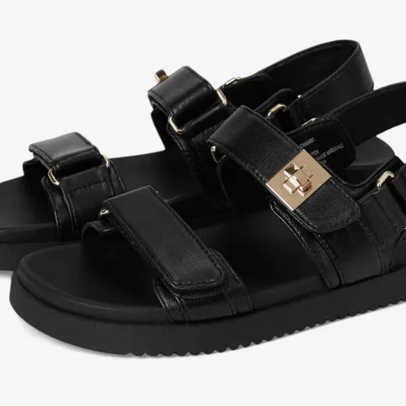 NWOT- Steve Madden Women's Mona Sandal Black - Size 8 - Picture 1 of 5